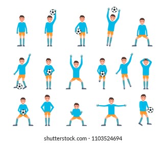 Goalkeeper man icons set. Flat illustration of 16 goalkeeper man vector icons for web