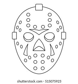 Goalkeeper mask icon. Outline illustration of goalkeeper mask vector icon for web
