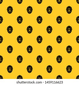 Goalkeeper mask pattern seamless vector repeat geometric yellow for any design