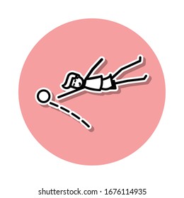 goalkeeper misses ball sticker icon. Simple thin line, outline vector of Soccer in action icons for ui and ux, website or mobile application