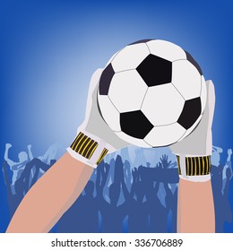 goalkeeper on soccer supporters at night,vector illustration