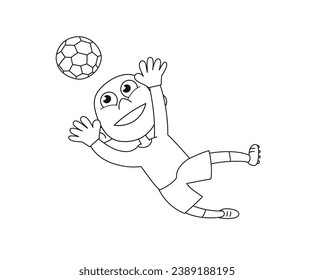 Goalkeeper. Outline style vector illustration