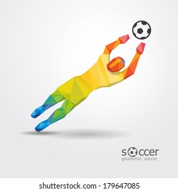 goalkeeper player geometric design vector.