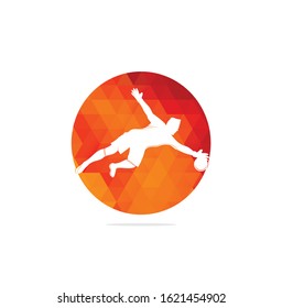 Goalkeeper player logo. Modern Soccer Player In Action Logo - Save By The Goalkeeper	