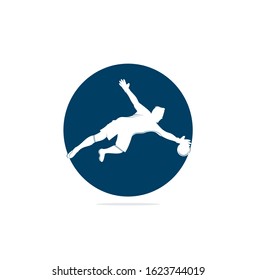 Goalkeeper player logo. Modern Soccer Player In Action Logo - Save By The Goalkeeper	