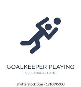 Goalkeeper playing icon icon. Trendy flat vector Goalkeeper playing icon on white background from Recreational games collection, vector illustration can be use for web and mobile, eps10