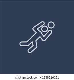 Goalkeeper playing icon icon. Trendy flat vector line Goalkeeper playing icon on dark blue background from Recreational games collection. 