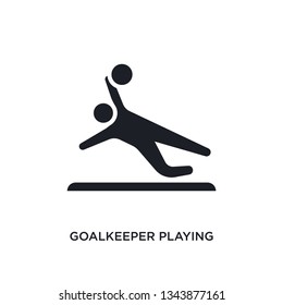 goalkeeper playing isolated icon. simple element illustration from recreational games concept icons. goalkeeper playing editable logo sign symbol design on white background. can be use for web and