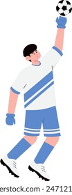 Goalkeeper Punching the Ball Illustration