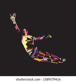 goalkeeper save colorful vector illustration