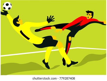 the goalkeeper showed a lot of skill to repel the ball