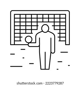 goalkeeper soccer line icon vector. goalkeeper soccer sign. isolated contour symbol black illustration