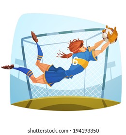 Goalkeeper. Soccer player. Vector image