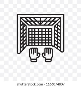 Goalkeeper vector icon isolated on transparent background, Goalkeeper logo concept
