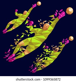 goalkeeper vector illustration soccer football player low-poly style concept brazil kits uniform colour 