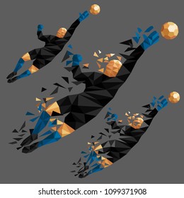 goalkeeper vector illustration soccer football player low-poly style concept iceland kits uniform colour 