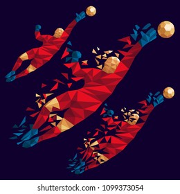 goalkeeper vector illustration soccer football player low-poly style concept kits uniform colour 
