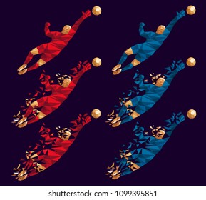 goalkeeper vector illustration soccer football player low-poly style concept kits uniform colour 