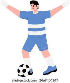 Goalkeeper Who Will Kick the Ball Illustration