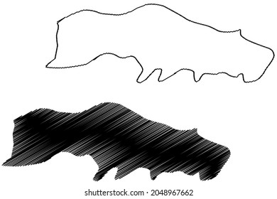 Goalpara district (Assam State, Republic of India) map vector illustration, scribble sketch Goalpara map