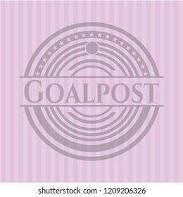 Goalpost badge with pink background