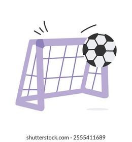 Goalpost with football, soccer goal vector design