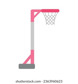 Goalpost with net for korfball, netball, basketball or ringball. Flat icon for mobile concept and web apps design. Illustration in cartoon style