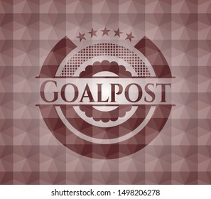Goalpost red geometric pattern emblem. Seamless.