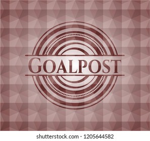 Goalpost red polygonal badge. Seamless.