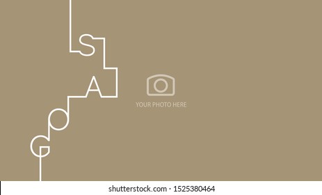 Goals 2020 new modern line design typography text logo gold background