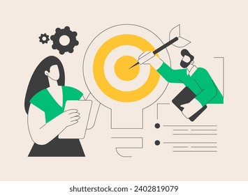 Goals abstract concept vector illustration. Business growth, strategic long-term planning, smart goals and objectives, setting mission, having purpose, future achievement abstract metaphor.