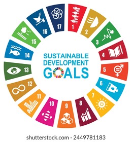 Goals for addressing poverty worldwide and realizing sustainable development. SDGs illustration vector svg