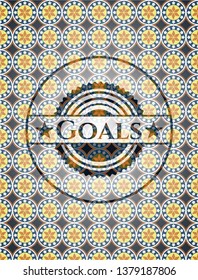 Goals arabesque style badge. arabic decoration.