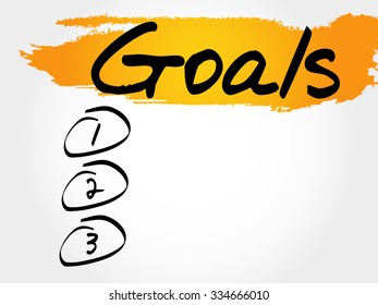 GOALS blank list, fitness, sport, health concept