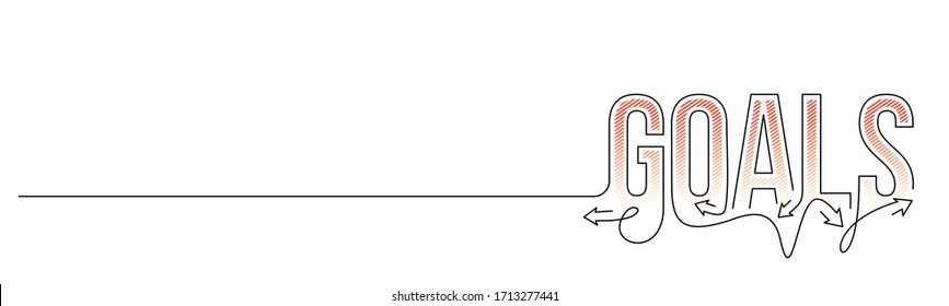 Goals Calligraphic line art Text shopping poster vector illustration Design.