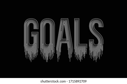 Goals Calligraphic line art Text shopping poster vector illustration Design.
