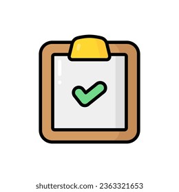 Goals Cartoon Vector Icon Illustration. Clipboard Icon Concept Isolated Premium Vector. Flat Cartoon Style