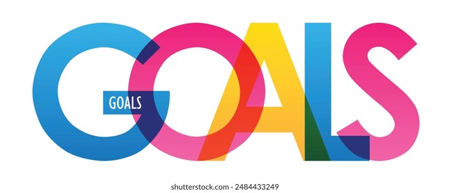 GOALS colorful vector typography banner, Colorful graffiti vector background