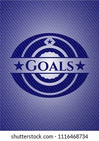 Goals emblem with denim high quality background
