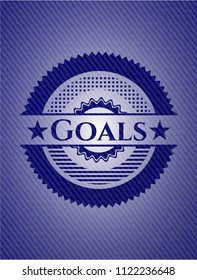 Goals emblem with jean background