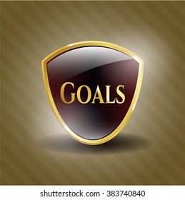 Goals gold shiny emblem