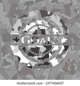 Goals grey camouflage emblem