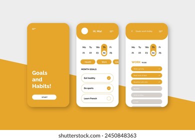 Goals habits tracking app vector design in eps 10