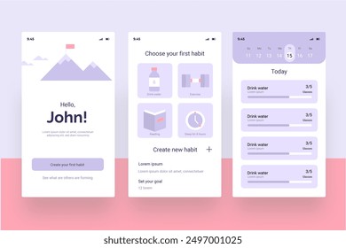 Goals habits tracking app vector design in eps 10