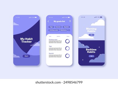 Goals habits tracking app vector design in eps 10