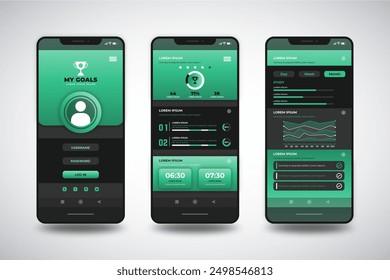 Goals habits tracking app vector design in eps 10