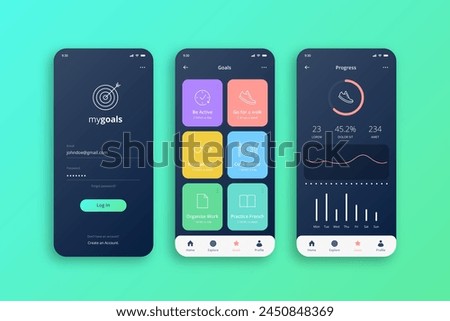 Goals habits tracking app vector design in eps 10