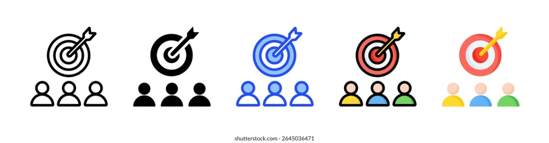 Colección de íconos de objetivos con varios estilos