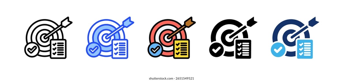Colección de íconos de objetivos con varios estilos