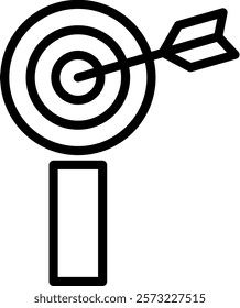 Goals Icon Line Vector Illustration
